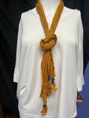 Mustard Tassel Scarf Necklace vintage - Women's Accessory